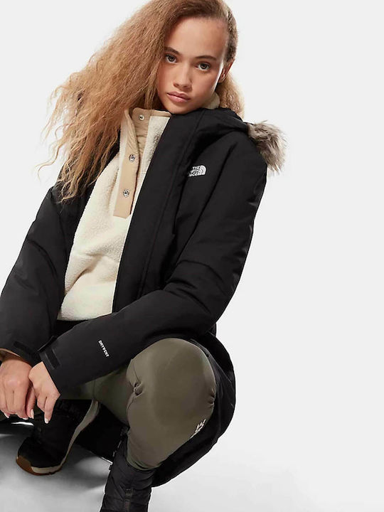 Recycled Zaneck Women's for Hiking Long Parka Jacket Waterproof and Windproof for Winter with Hood Black