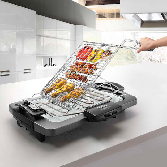 De'Longhi BQ80.X Tabletop Electric Grill Grill 2450W Inox with Adjustable Thermostat 41cmx28cmcm