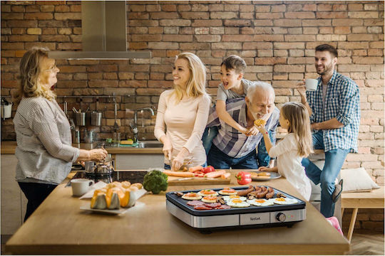 Tefal Настолна Планча Електрическа Скара с Гладка Плоча 2300W с Регулируем Термостат 47x52см
