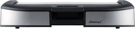 Steba Tabletop Electric Grill Smooth and Ribbed Plate 2200W with Lid and Adjustable Thermostat 40cmx29cmcm