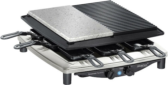 Steba RC 4 Plus Deluxe Tischplatte Elektrogrill Raclette Glatte und Geriffelte Platte 1450W mit einstellbarem Thermostat 39cmx37cmcm