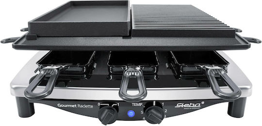 Steba RC 4 Plus Deluxe Tischplatte Elektrogrill Raclette Glatte und Geriffelte Platte 1450W mit einstellbarem Thermostat 39cmx37cmcm