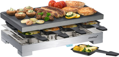 Steba Tischplatte Elektrogrill Raclette Geriffelte Platte 1200W mit einstellbarem Thermostat 40.5cmx24cmcm