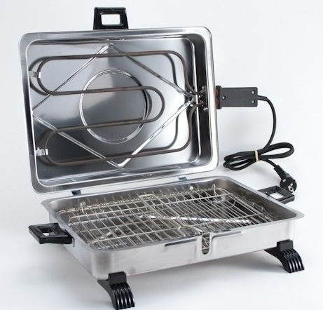 Oscar Plus Tabletop Electric Grill Grill 1150W Inox with Lid 36cmx26cmcm