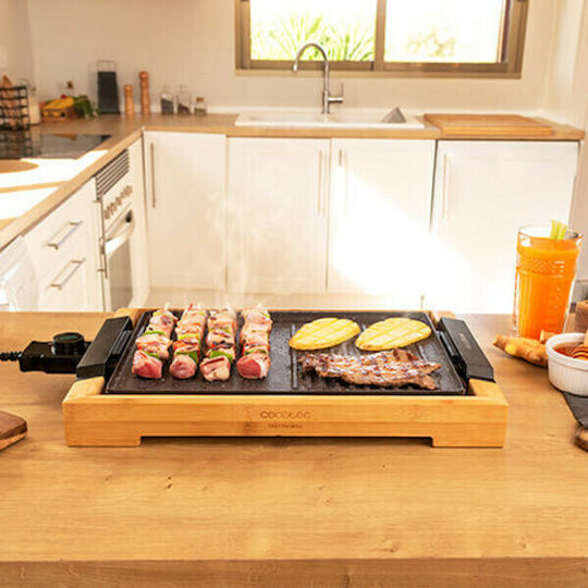 Cecotec Tasty & Gril Mixstone Tabletop Electric Grill Smooth and Ribbed Plate 2000W with Adjustable Thermostat 37.5cmx24.5cmcm