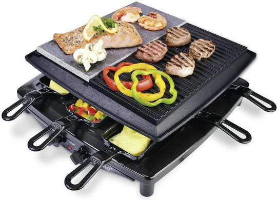 Steba RC 4 Plus Επιτραπέζια Ηλεκτρική Ψησταριά Raclette Λείας και Αυλακωτής Πλάκας 1450W με Ρυθμιζόμενο Θερμοστάτη 39x37εκ.