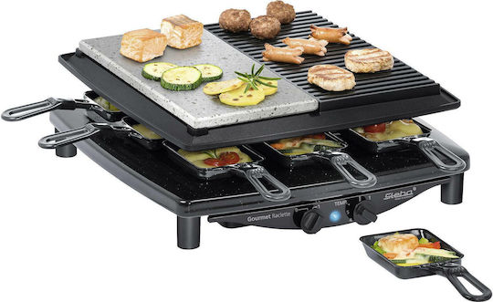 Steba RC 4 Plus Επιτραπέζια Ηλεκτρική Ψησταριά Raclette Λείας και Αυλακωτής Πλάκας 1450W με Ρυθμιζόμενο Θερμοστάτη 39x37εκ.