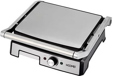 Hoomei Tabletop Electric Grill Ribbed Plate 2000W with Lid and Adjustable Thermostat 29.5cmx24cmcm