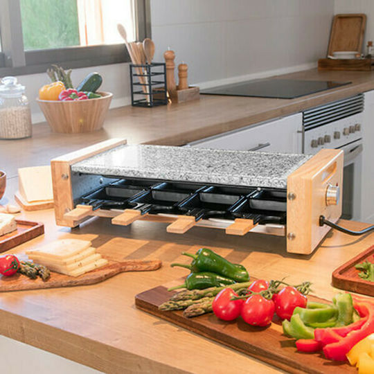 Cecotec Grill 8400 Wood Mixgrill Tabletop Grătar Electric Placă Striată 1200W cu Termostat Reglabil