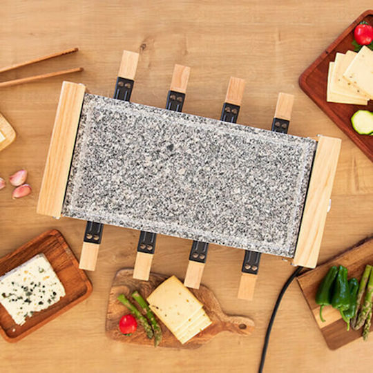 Cecotec Grill 8400 Wood Mixgrill Tabletop Grătar Electric Placă Striată 1200W cu Termostat Reglabil