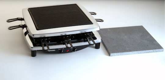 Steba RC 3 plus chrom Tischplatte Elektrogrill Raclette Geriffelte Platte 1450W mit einstellbarem Thermostat 26cmx26cmcm