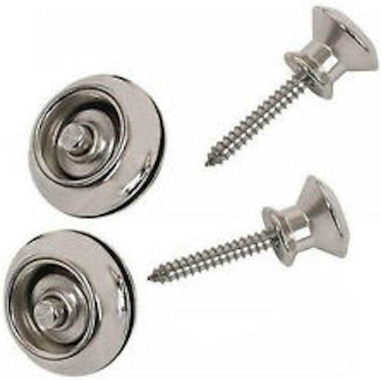 Dunlop Straplok Strap Retainers Original String Instrument Accessory in Silver Color Nickel