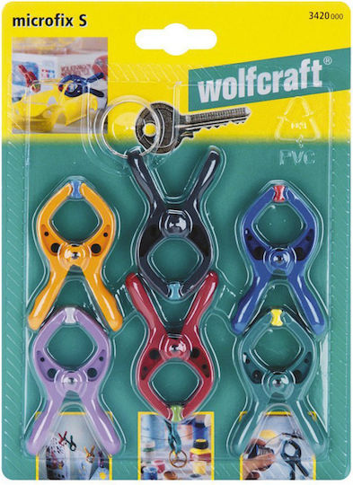 Wolfcraft 3420000 Σετ Σφιγκτήρες Ελατηρίου με Μέγιστο Άνοιγμα 20mm 6τμχ