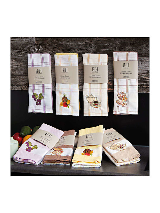 Beauty Home Art 8287 Tea Towel made of 100% Cotton Mocha 40x60cm 2pcs