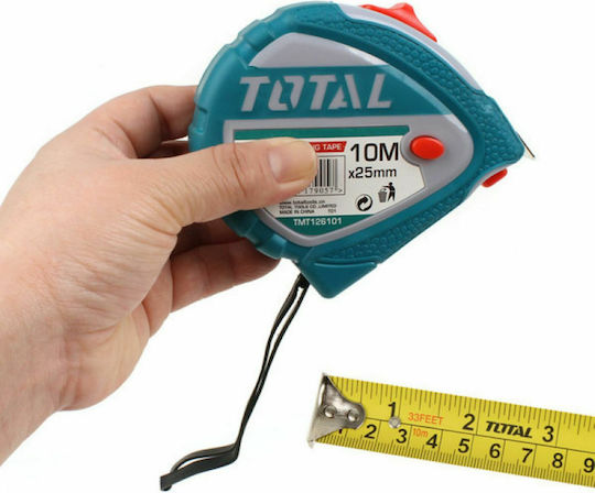 Total Tape Measure with Auto-Rewind 25mm x 10m