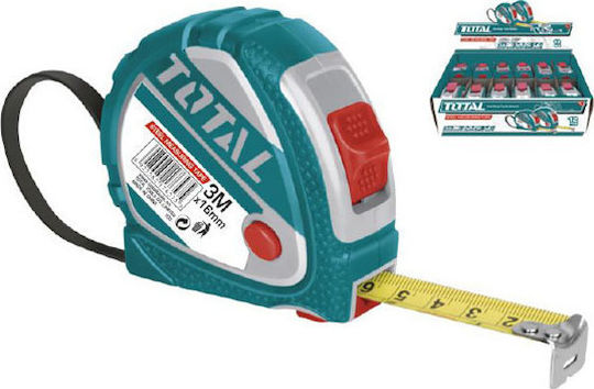 Total Tape Measure with Auto-Rewind 16mm x 3m