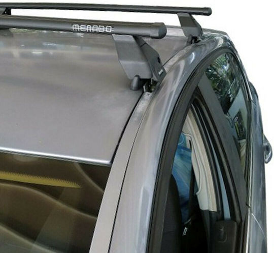 Menabo Car Roof Bars Metallic 112cm for Opel Meriva 5D 5D 2003-2010 Set with Roof Rack Legs Black