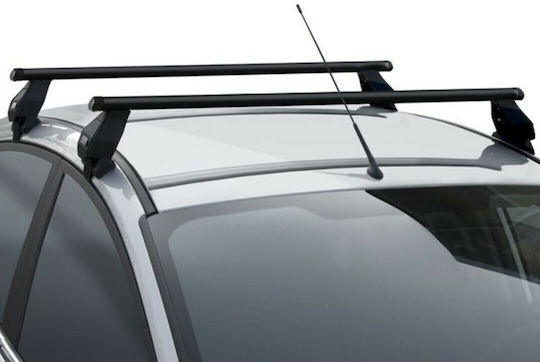 Menabo Car Roof Bars Metallic 130cm for Skoda Superb 4D for Cars with Factory Bars Set with Roof Rack Legs Black