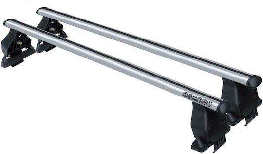 Menabo Aluminum Car Roof Bars 112cm for Hyundai Elantra 5D 2000 Set with Roof Rack Legs Silver
