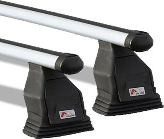 Menabo Aluminum Car Roof Bars 112cm for Mitsubishi Lancer 4D Set with Roof Rack Legs Silver