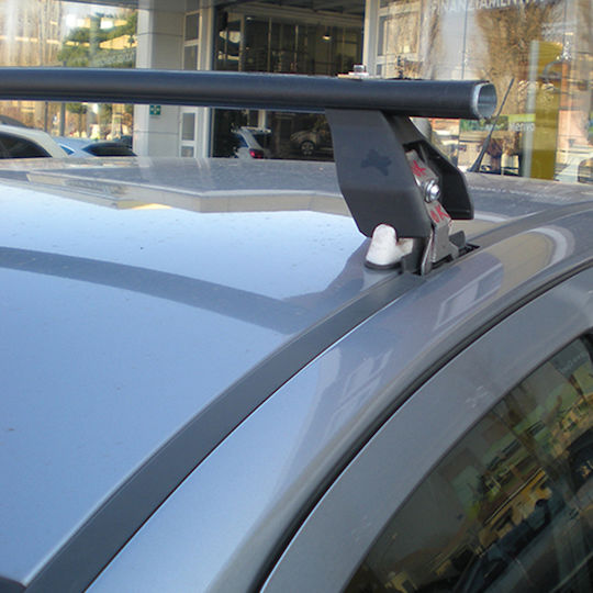 Menabo Aluminum Car Roof Bars 112cm for Opel Adam 3D Set with Roof Rack Legs Silver