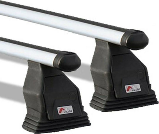 Menabo Car Roof Bars Aluminum 112cm for Renault Grand Scenic 5D Set with Roof Rack Legs Silver