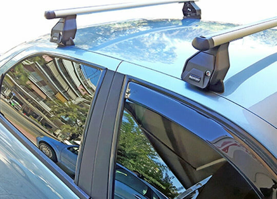 Menabo Aluminum Car Roof Bars 112cm for Alfa Romeo Alfa 156 5D 5D 2000-2005 Set with Roof Rack Legs Silver