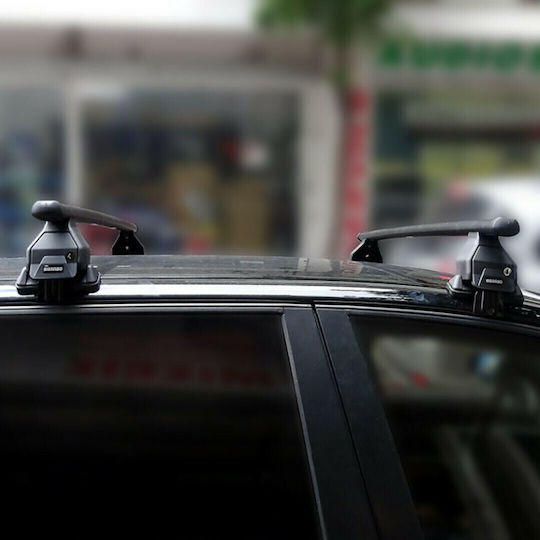 Menabo Car Roof Bars Metallic 130cm for BMW Series 2 5D Set with Roof Rack Legs Black