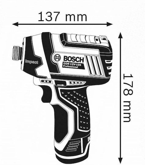 Bosch GDR 12V-105 Impact Screwdriver Battery Solo 12V