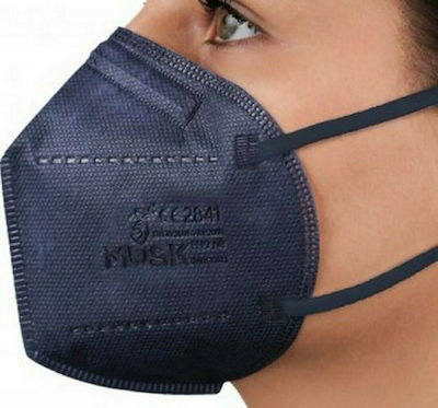 Musk Meltblown Protective Disposable Protective Mask FFP2 Navy Blue 10pcs