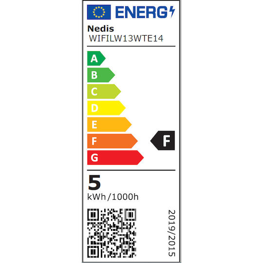 Nedis Smart Λάμπα LED 4.5W για Ντουί E14 Ρυθμιζόμενο Λευκό 350lm Dimmable