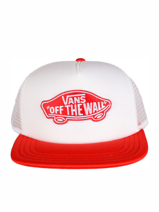 Classic Patch Men's Snapback Trucker Cap White/High Risk Red