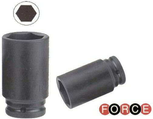 Force Socket Pneumatic Hex Long with Square Drive 3/4" Diameter 48mm