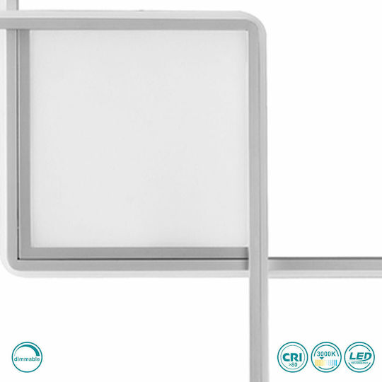 Ondaluce Pl.Dowel/Gr-Silver Модерен Осветително тяло За стена с вграден LED Сребрист 78x7x7см.