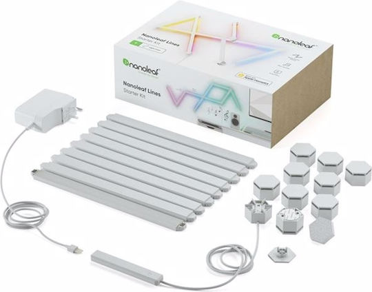 Nanoleaf Smart Neon Διακοσμητικό Φωτιστικό Lines Starter Kit LED RGB 9τμχ 27.8εκ.