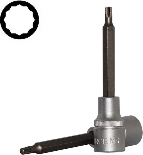 Force Long Spline Socket 1/2'' Long Walnut with Spline Head and Socket 1/2'' M7x100mm