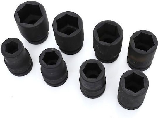 Kraft & Dele Căpăcei Pneumatic - Pneumatic Hexagonali cu Patrat de Prindere 1" Set 8buc