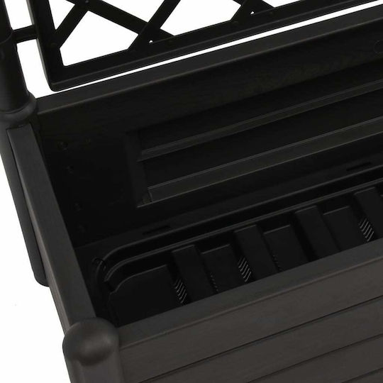 vidaXL Planter Box Plastic Black 100x43x142cm.