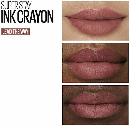 Maybelline Superstay Ink Crayon Long Lasting Pencil Lipstick Matte 15 Lead the Way 1.5gr