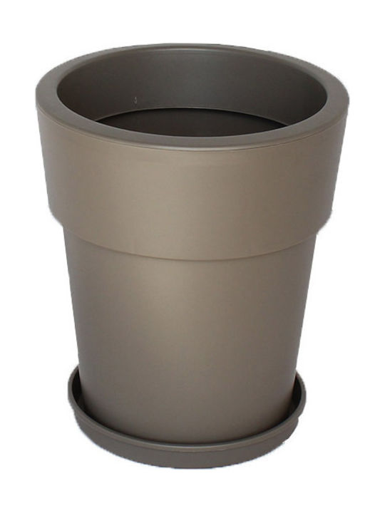 Viomes Linea Pot Plastic Grey-Brown 40x40x37.5cm.