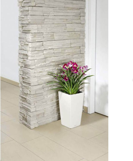 Lechuza Cubico Premium Αυτοποτιζόμενη Γλάστρα Πλαστική White High-Gloss 29.5x29.5x56.5εκ.