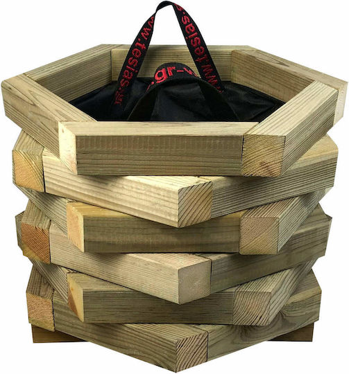 Tesias Γλάστρα Ξύλινη Καφέ 42x42x32εκ.