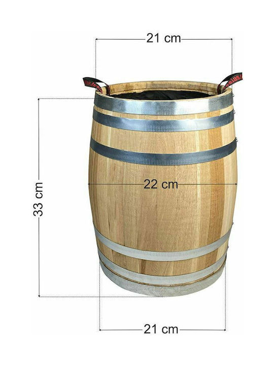 Tesias Γλάστρα Βαρέλι Ξύλινο Μπεζ 57x57x84.5εκ.