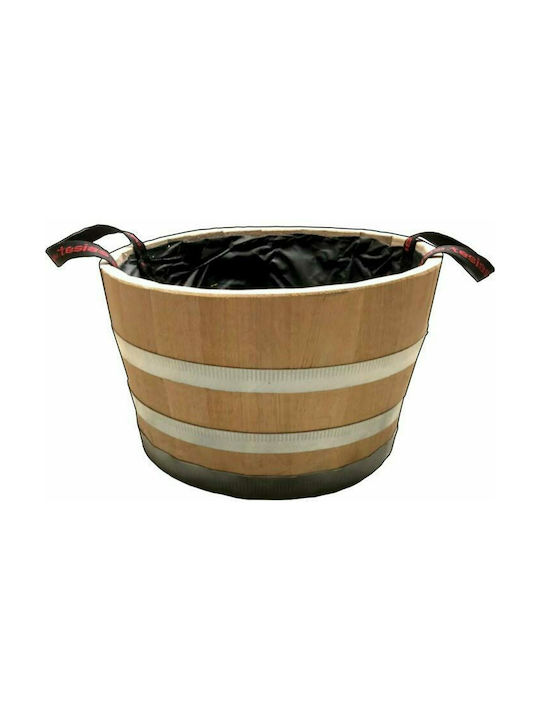 Tesias Half Pot Barrel Wooden Beige 38x38x56cm.
