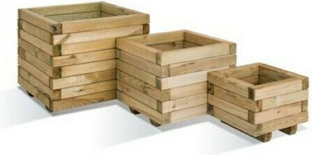 Showood Quadratisch Topf Hölzernes 50x50x37cm.