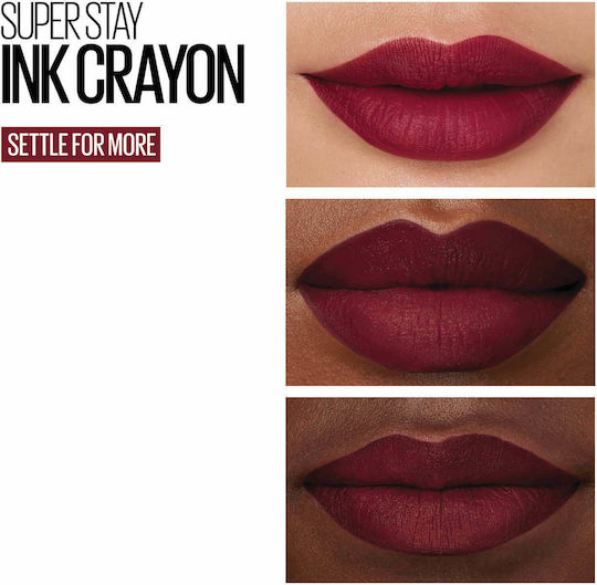 Maybelline Superstay Ink Crayon Lang anhaltend Bleistift Lippenstift Matt 65 Settle For Me 1.5gr