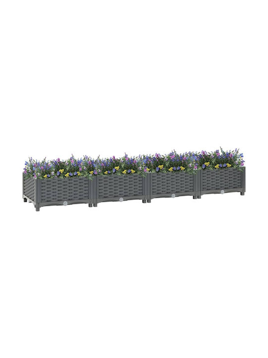 vidaXL Planter Box Plastic Gray 40x40x23cm.