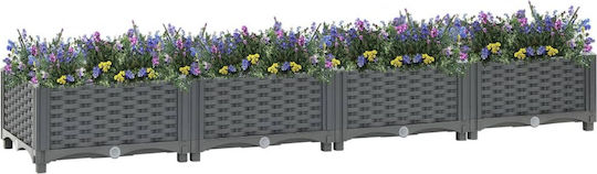 vidaXL Кутия за саксии Пластмаса Сив 40x40x23см.