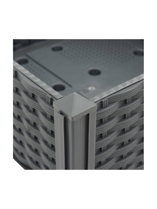 vidaXL Planter Box Plastic Gray 40x40x23cm.