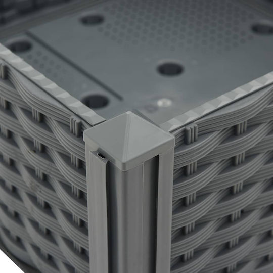 vidaXL Кутия за саксии Пластмаса Сив 40x40x23см.